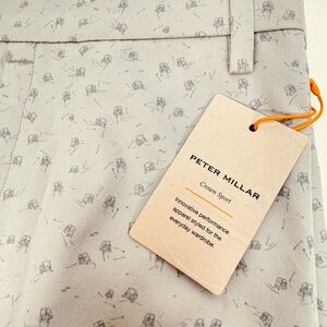 NWT Peter Millar Salem Golf Carts Print Performance Shorts BRI Grey‎ Sz 40 $115
